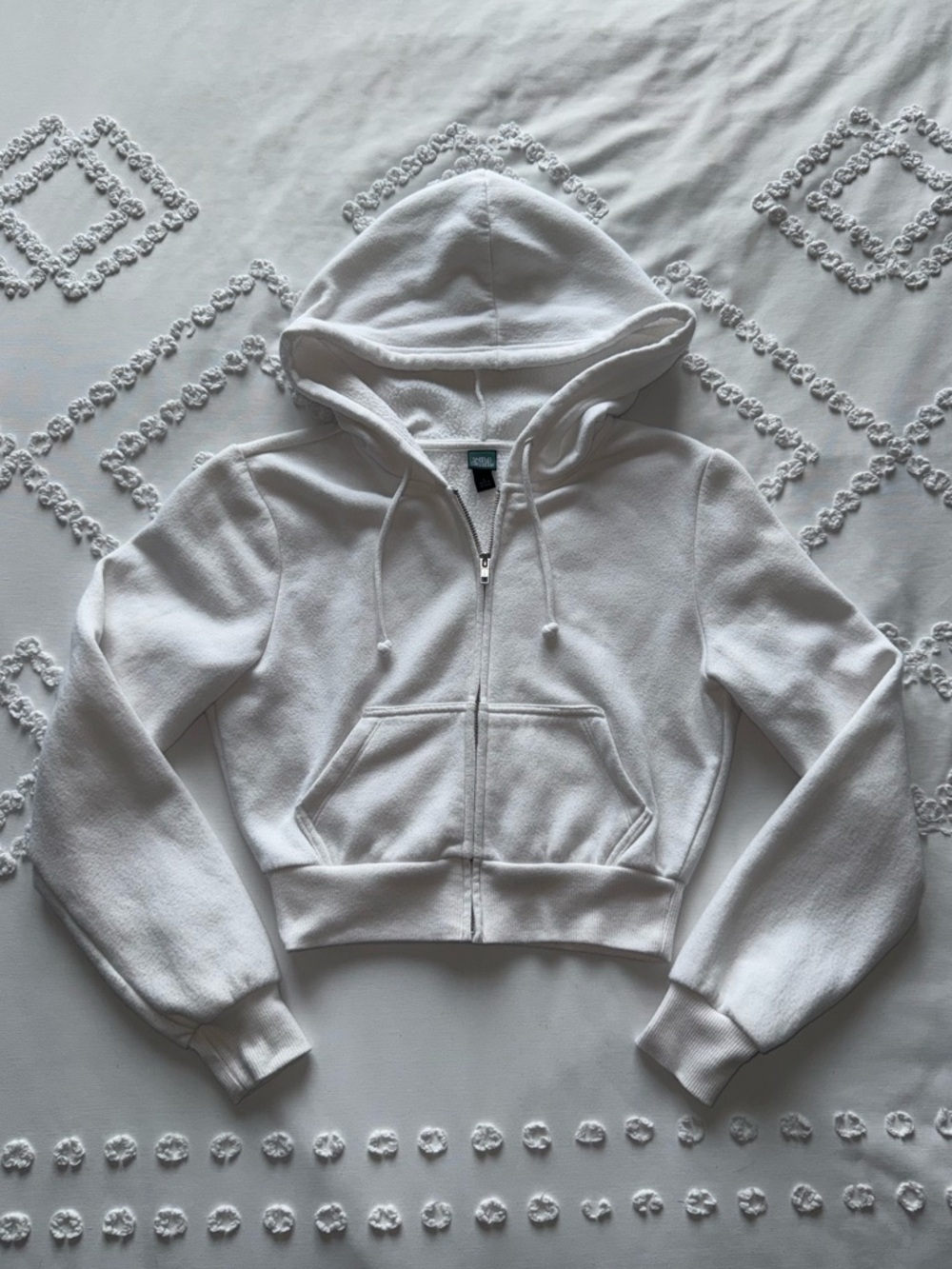 Wild Fable White Crop Zip Hoodie